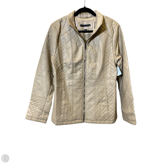 Jacket Moto By Harve Bernard In Beige, Size: L