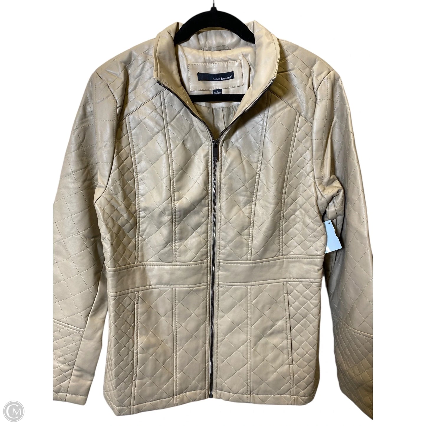 Jacket Moto By Harve Bernard In Beige, Size: L