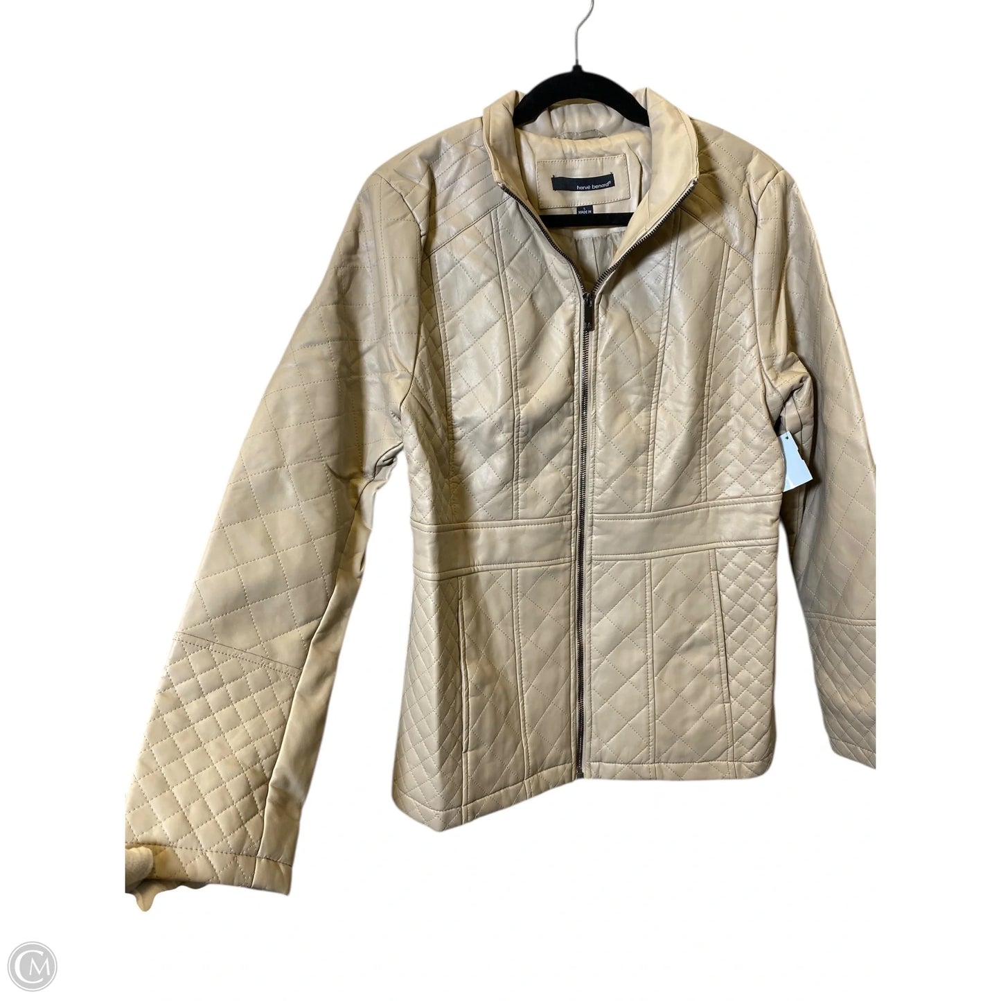Jacket Moto By Harve Bernard In Beige, Size: L