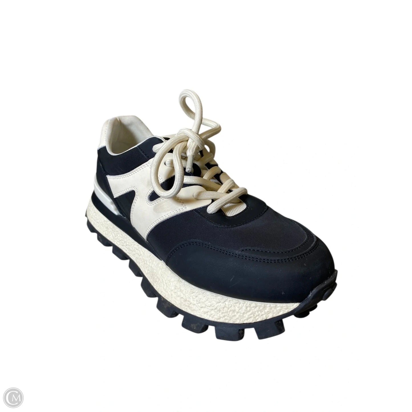 Shoes Athletic By Clothes Mentor In Black & Cream, Size: 10.5