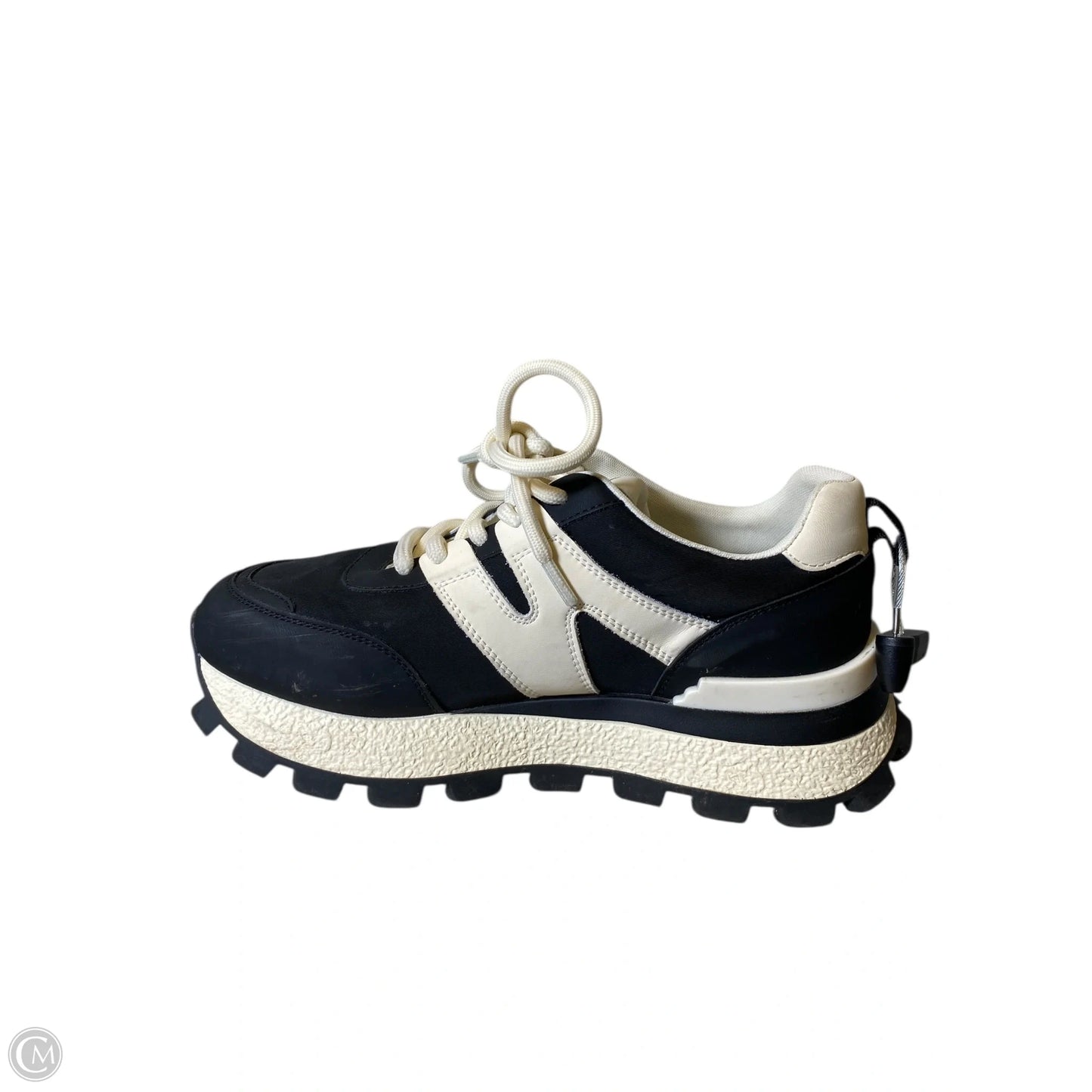 Shoes Athletic By Clothes Mentor In Black & Cream, Size: 10.5