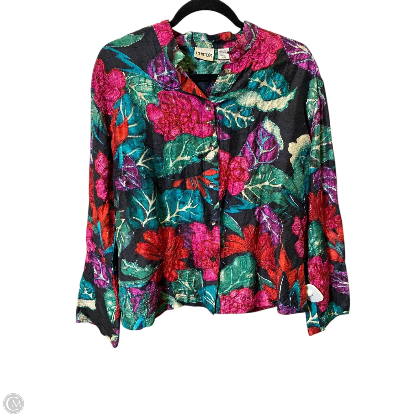Top Long Sleeve By Chicos In Multi-colored, Size: L