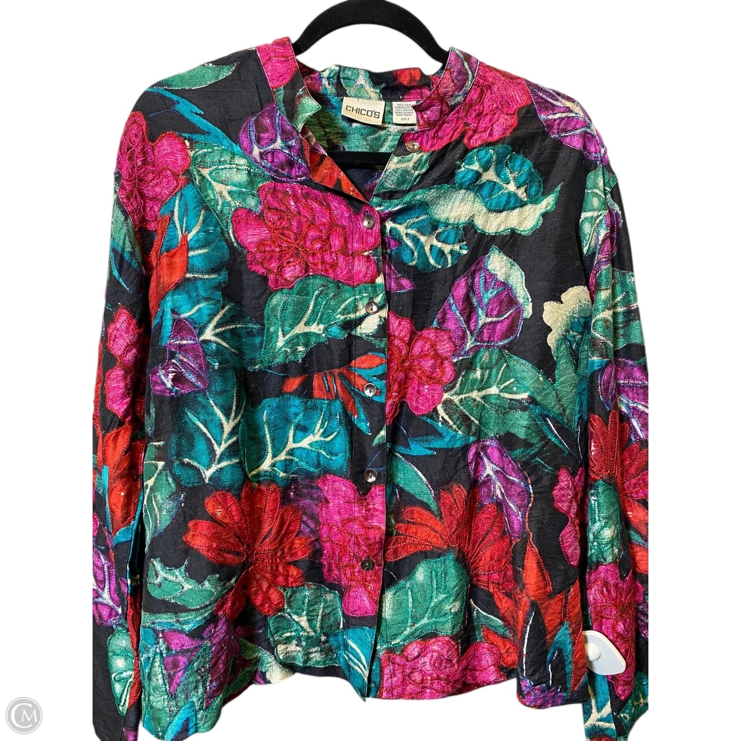 Top Long Sleeve By Chicos In Multi-colored, Size: L