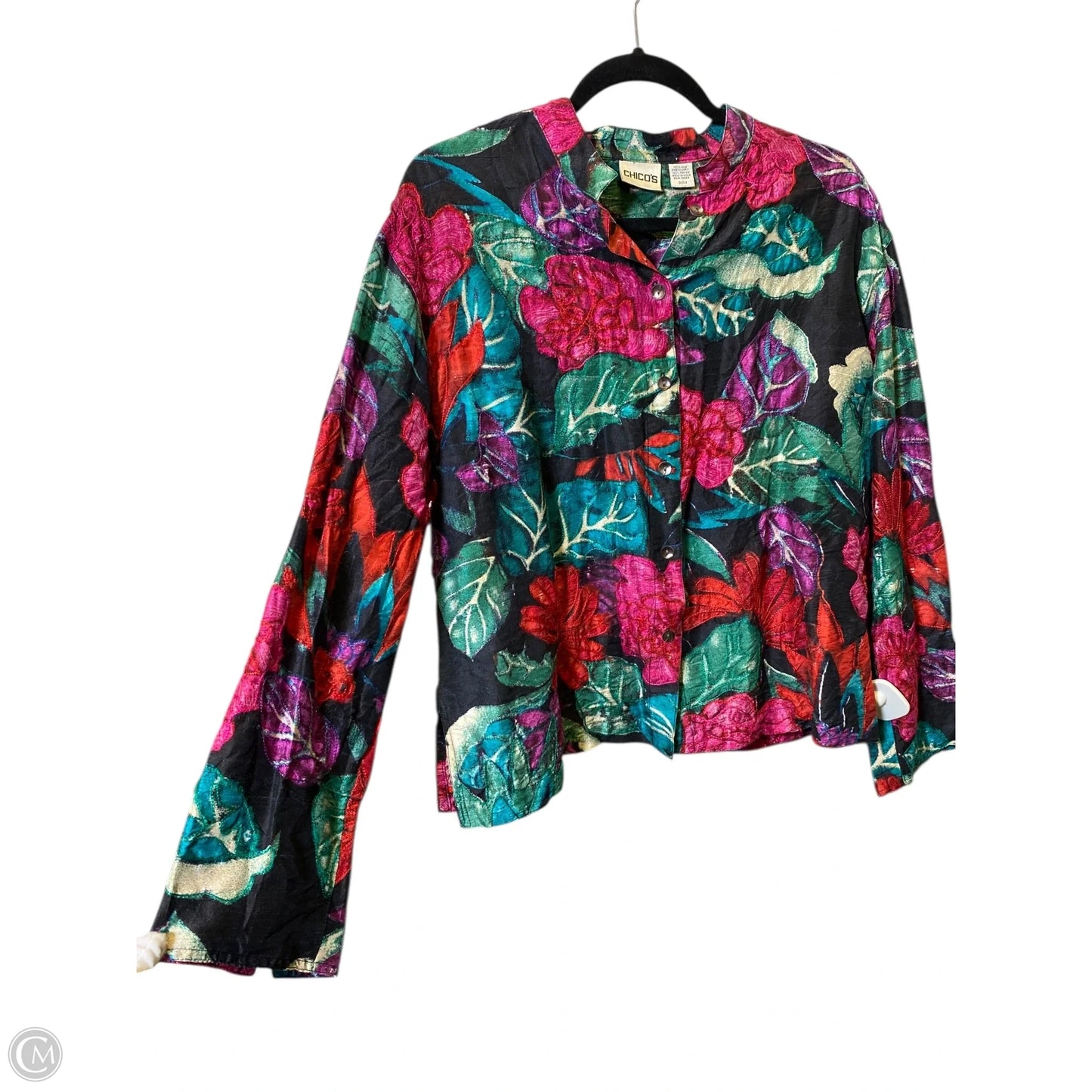 Top Long Sleeve By Chicos In Multi-colored, Size: L