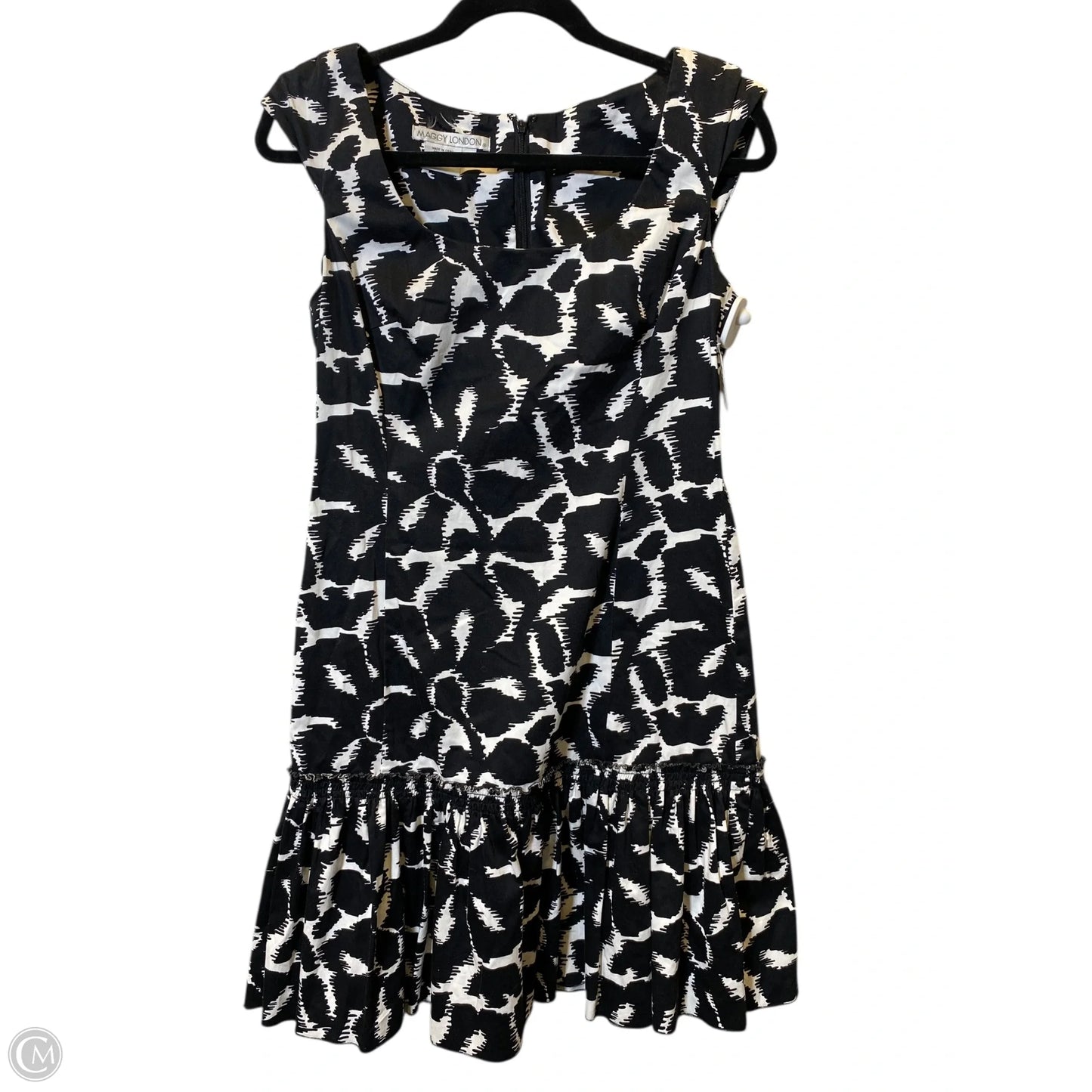 Dress Casual Midi By Maggy London In Black & White, Size: M
