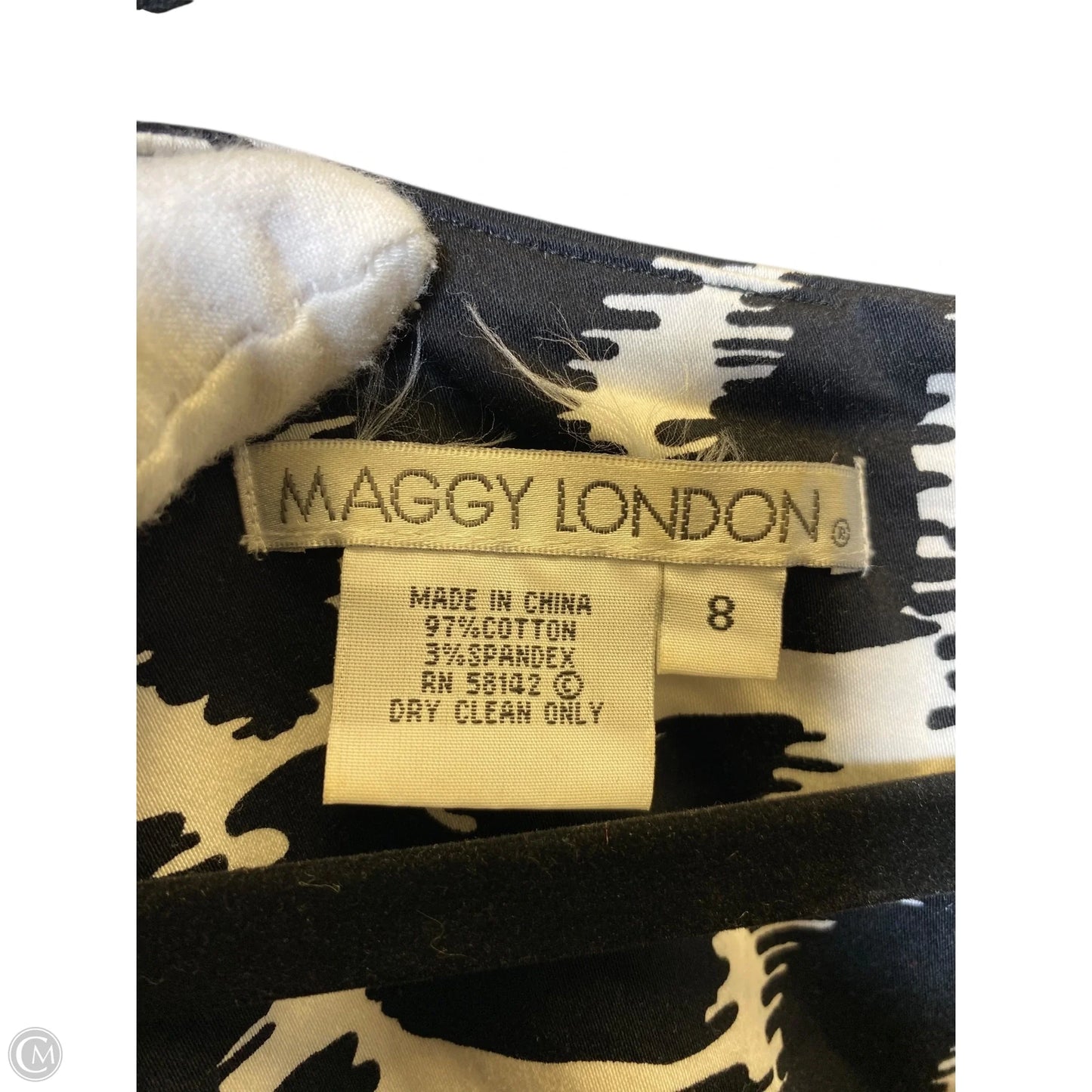 Dress Casual Midi By Maggy London In Black & White, Size: M
