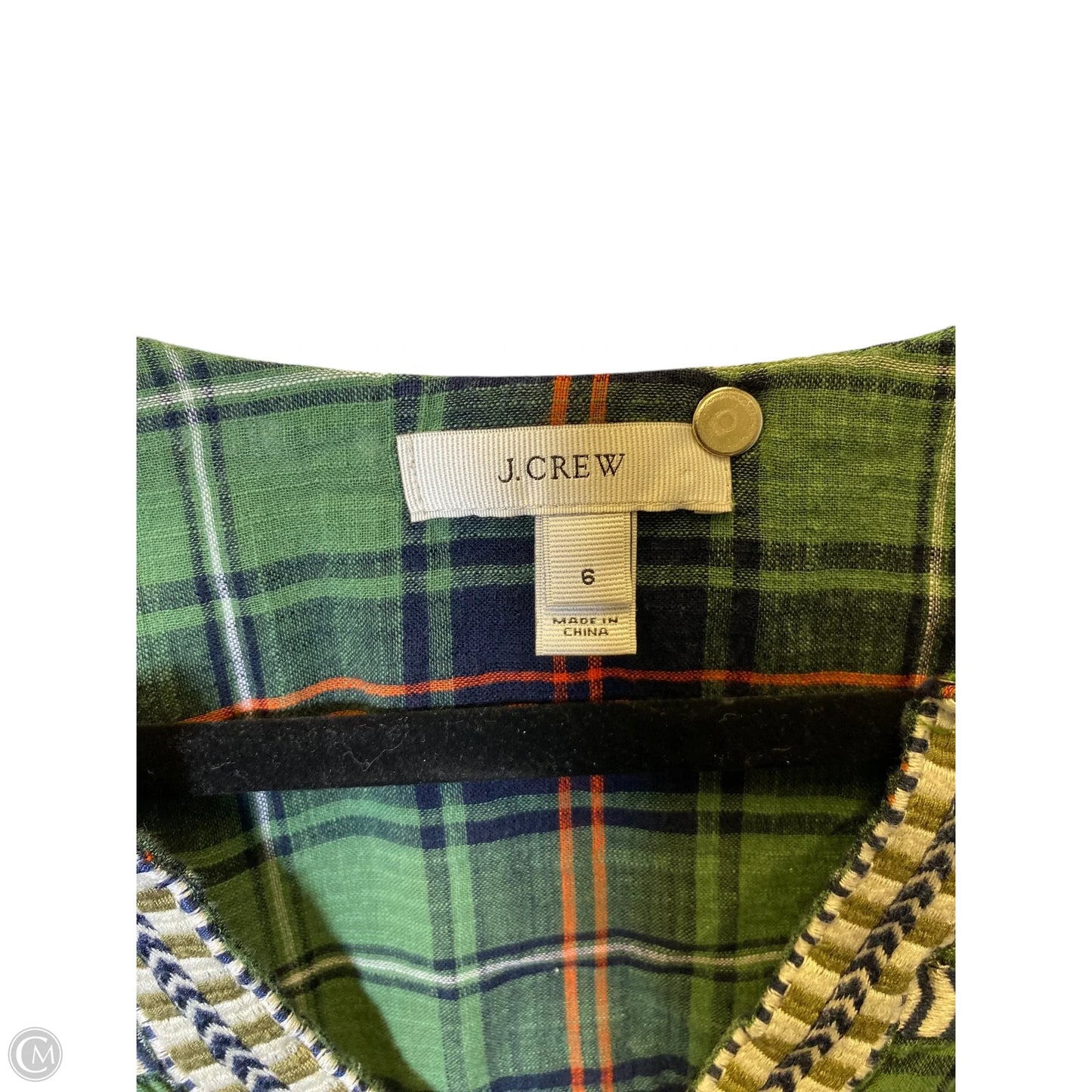 Top Long Sleeve By J. Crew In Plaid Pattern, Size: S