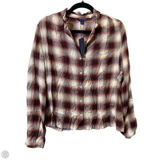 Top Long Sleeve By Tommy Hilfiger In Plaid Pattern, Size: M