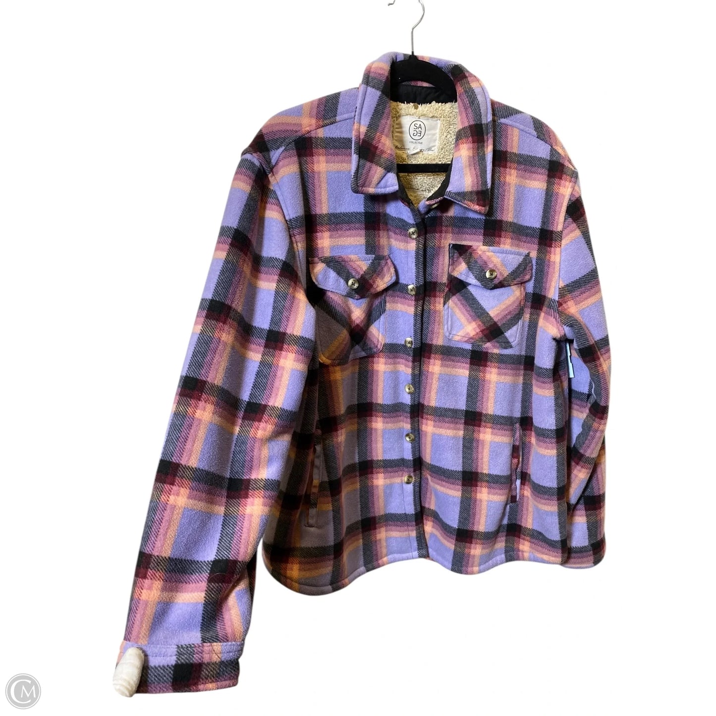 Jacket Fleece By Sage In Plaid Pattern, Size: Xxl