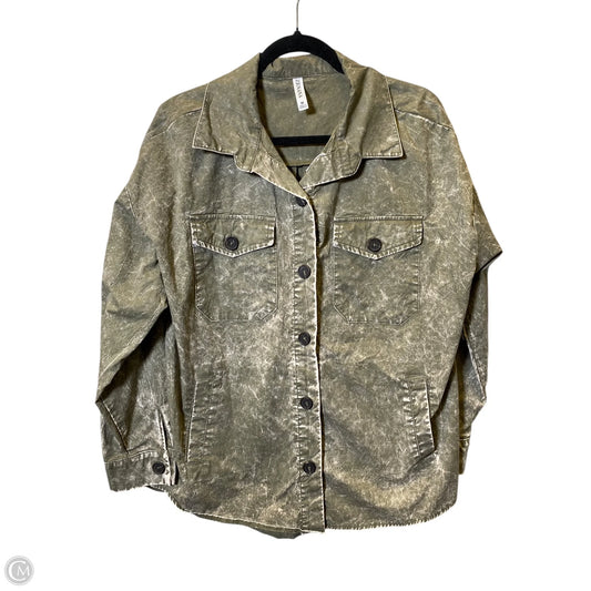 Top Long Sleeve By Zenana In Green, Size: M