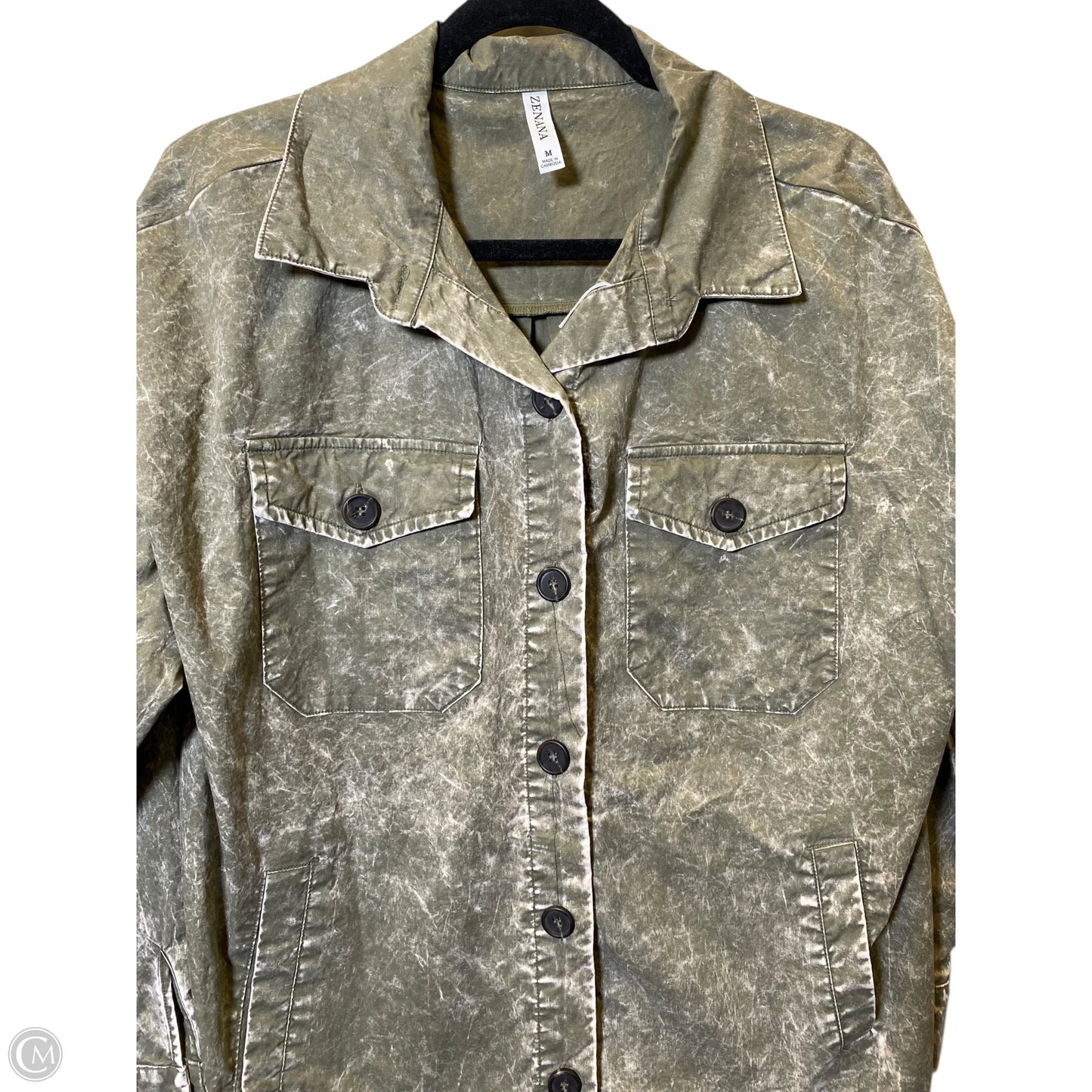 Top Long Sleeve By Zenana In Green, Size: M