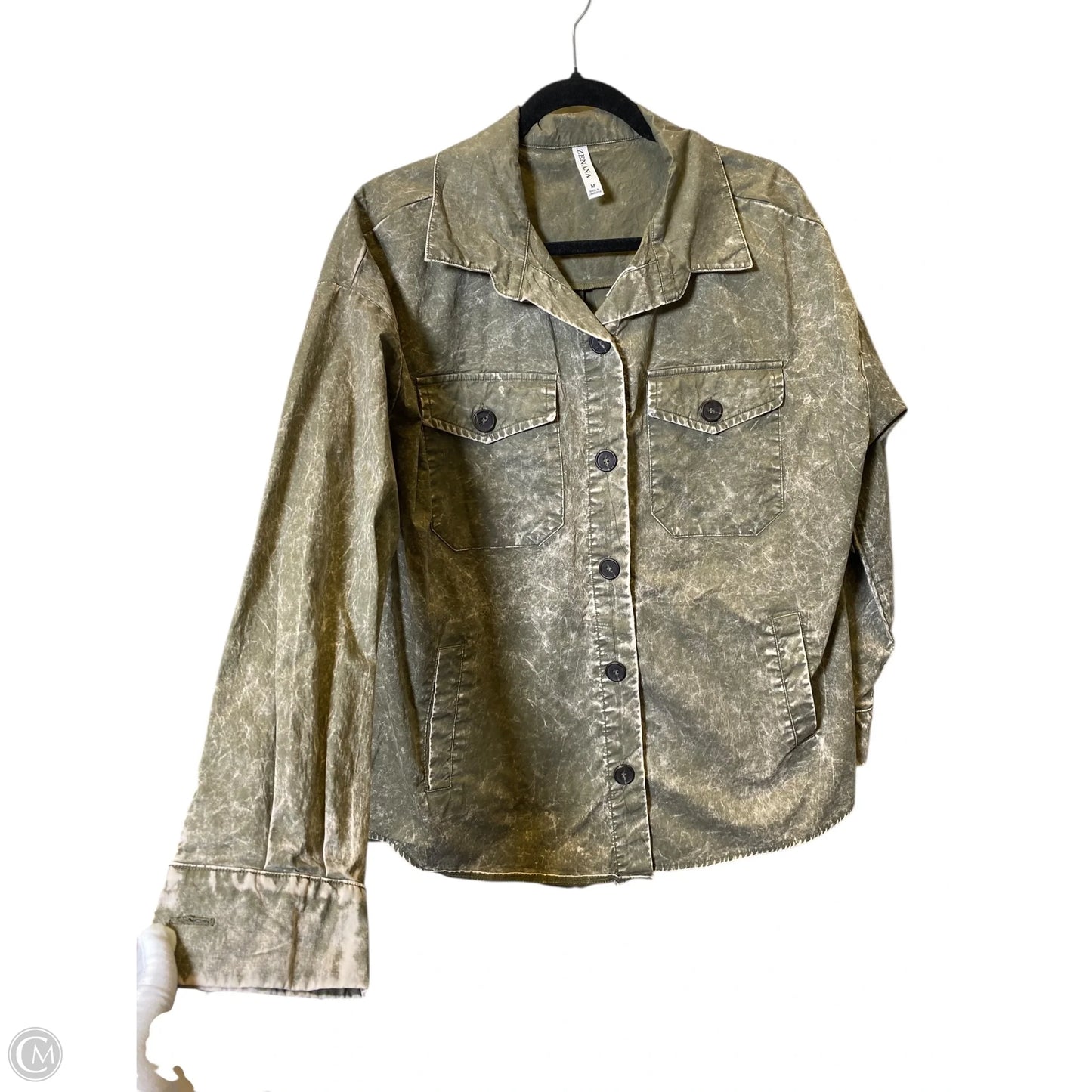 Top Long Sleeve By Zenana In Green, Size: M