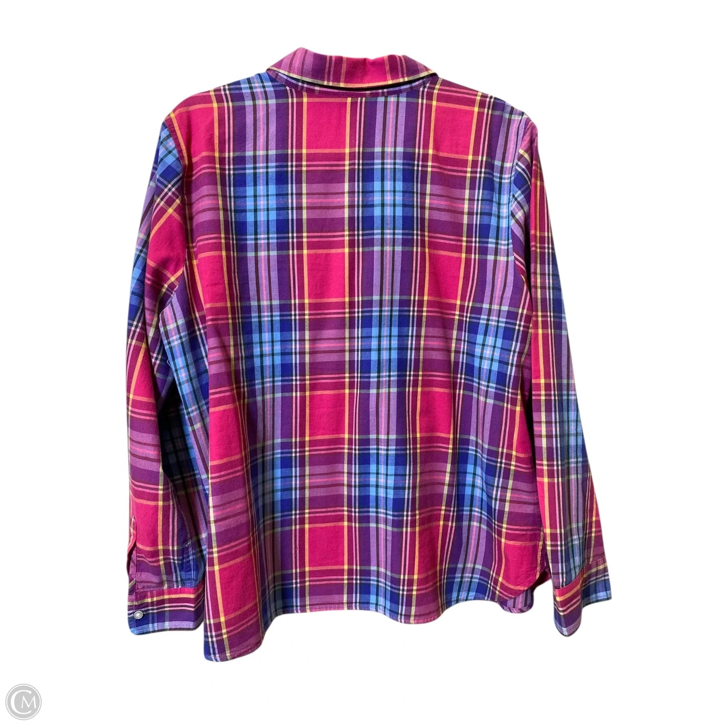 Top Long Sleeve By Talbots In Plaid Pattern, Size: Xl