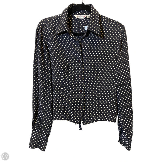 Top Long Sleeve By Henri Bendel In Polkadot Pattern, Size: L
