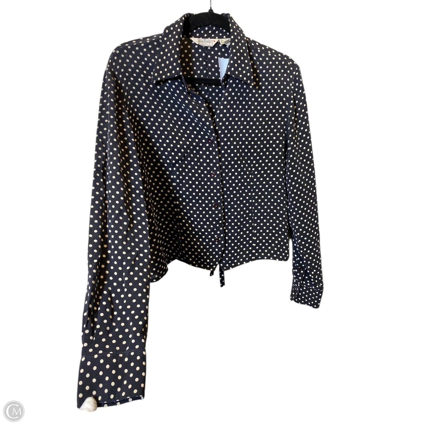 Top Long Sleeve By Henri Bendel In Polkadot Pattern, Size: L