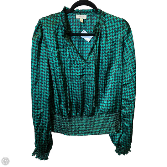 Top Long Sleeve By Tamara H In Black & Green, Size: L