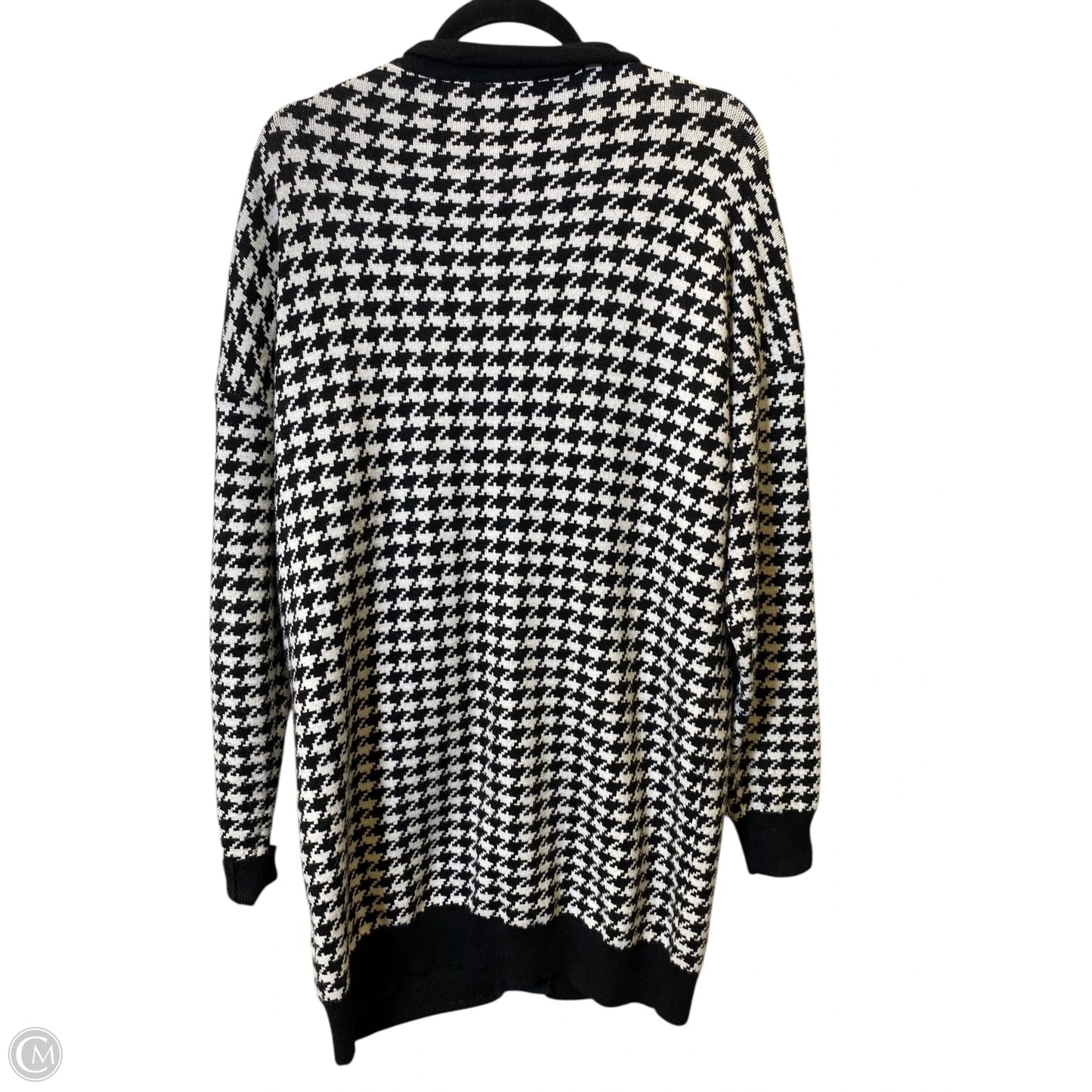 Sweater Cardigan By Cyrus In Black & White, Size: L