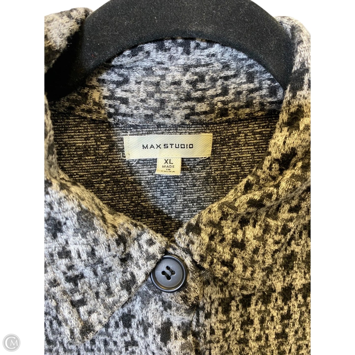 Jacket Fleece By Max Studio In Black & Grey, Size: Xl