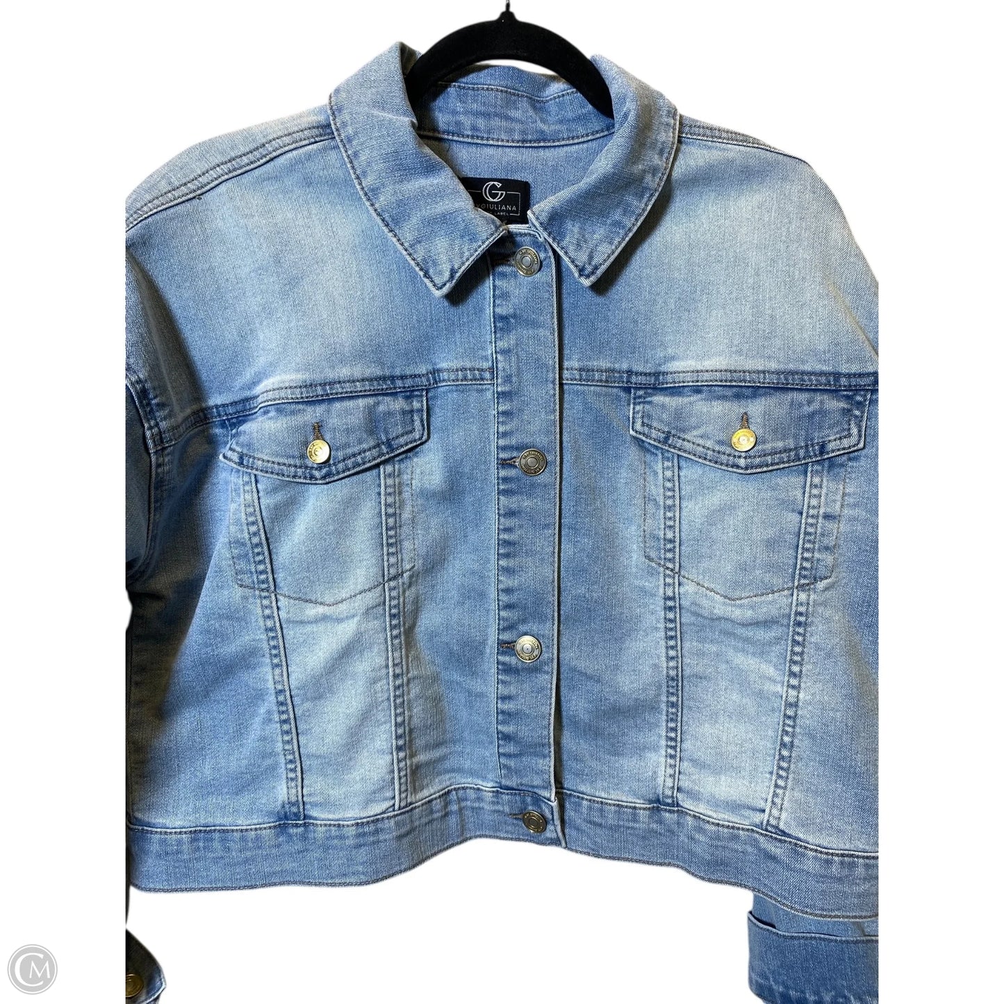 Jacket Denim By Clothes Mentor In Blue Denim, Size: L