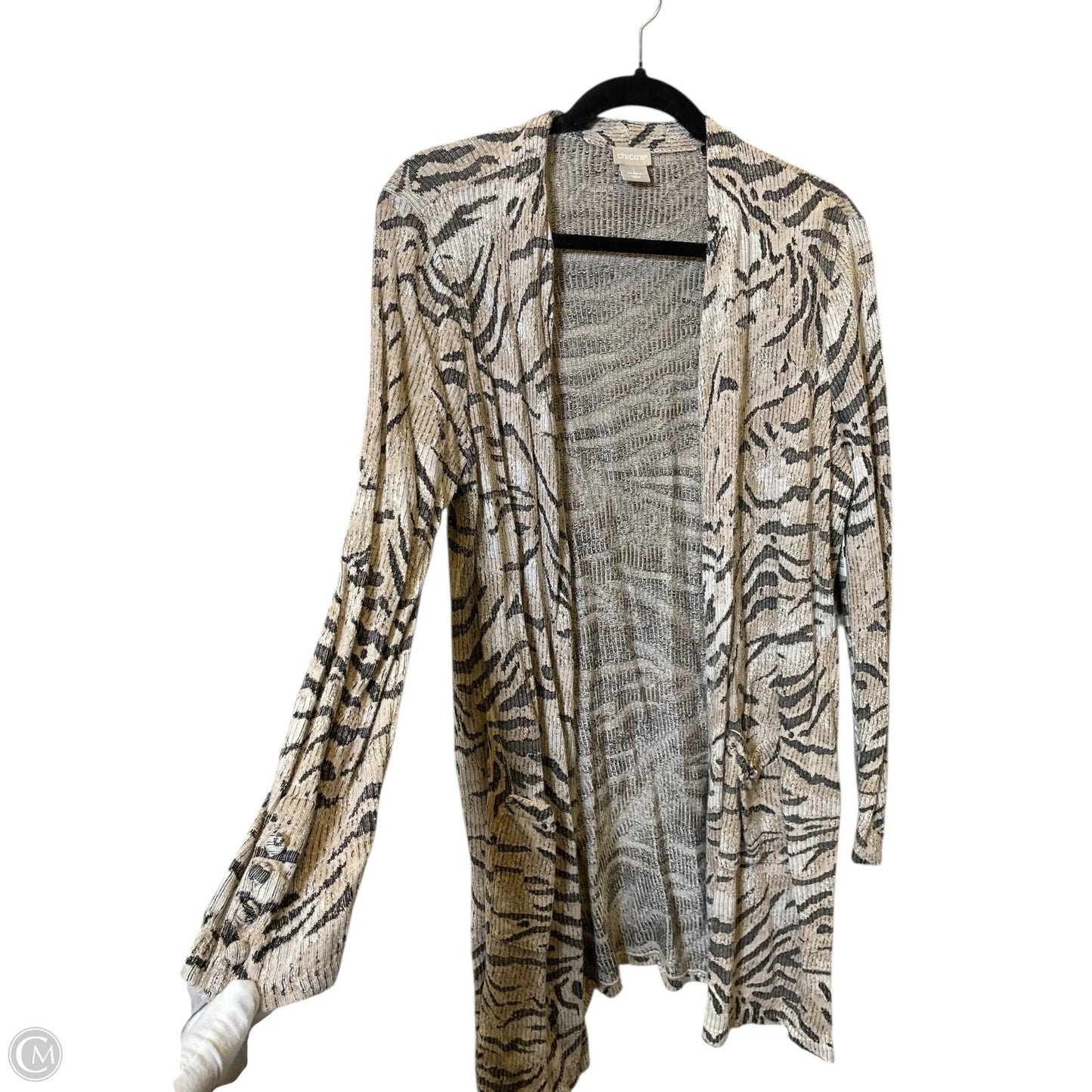 Cardigan By Chicos In Animal Print, Size: M