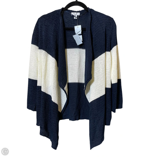 Cardigan By Charter Club In Blue & White, Size: L