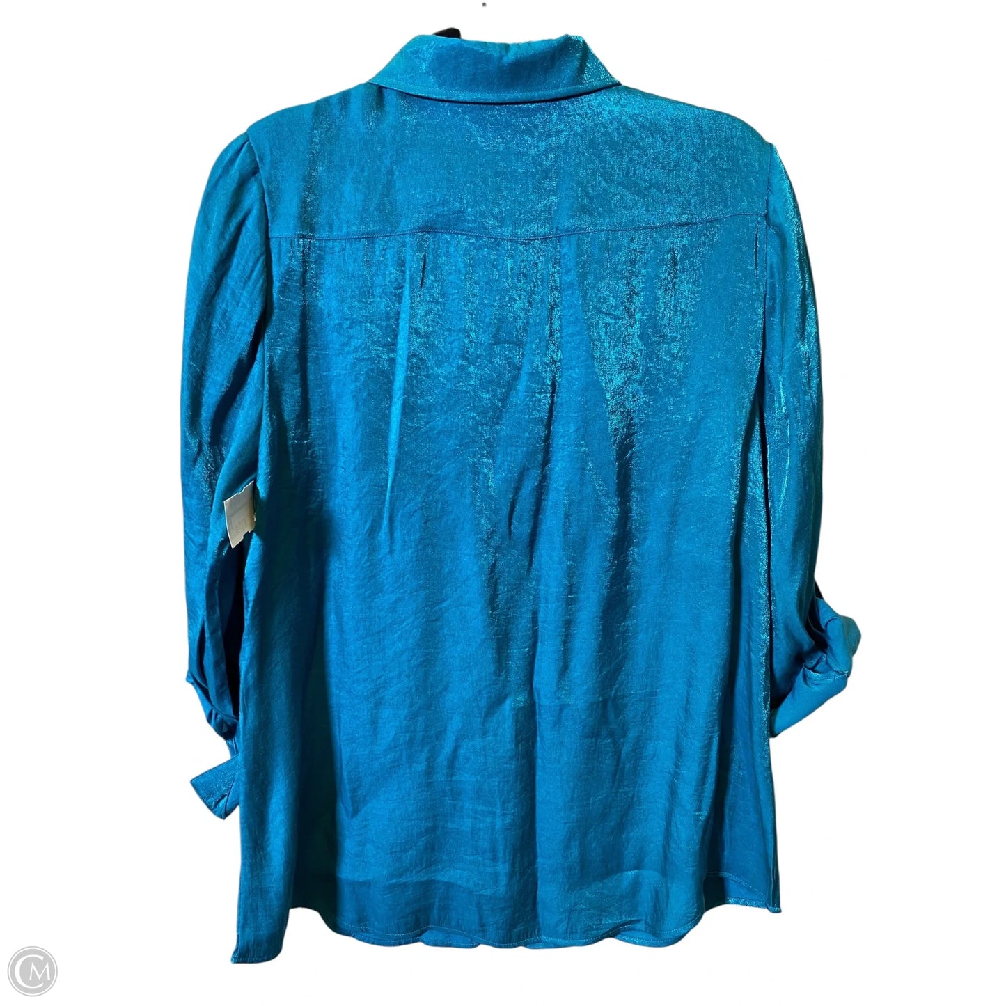 Blouse Long Sleeve By Chicos In Teal, Size: M