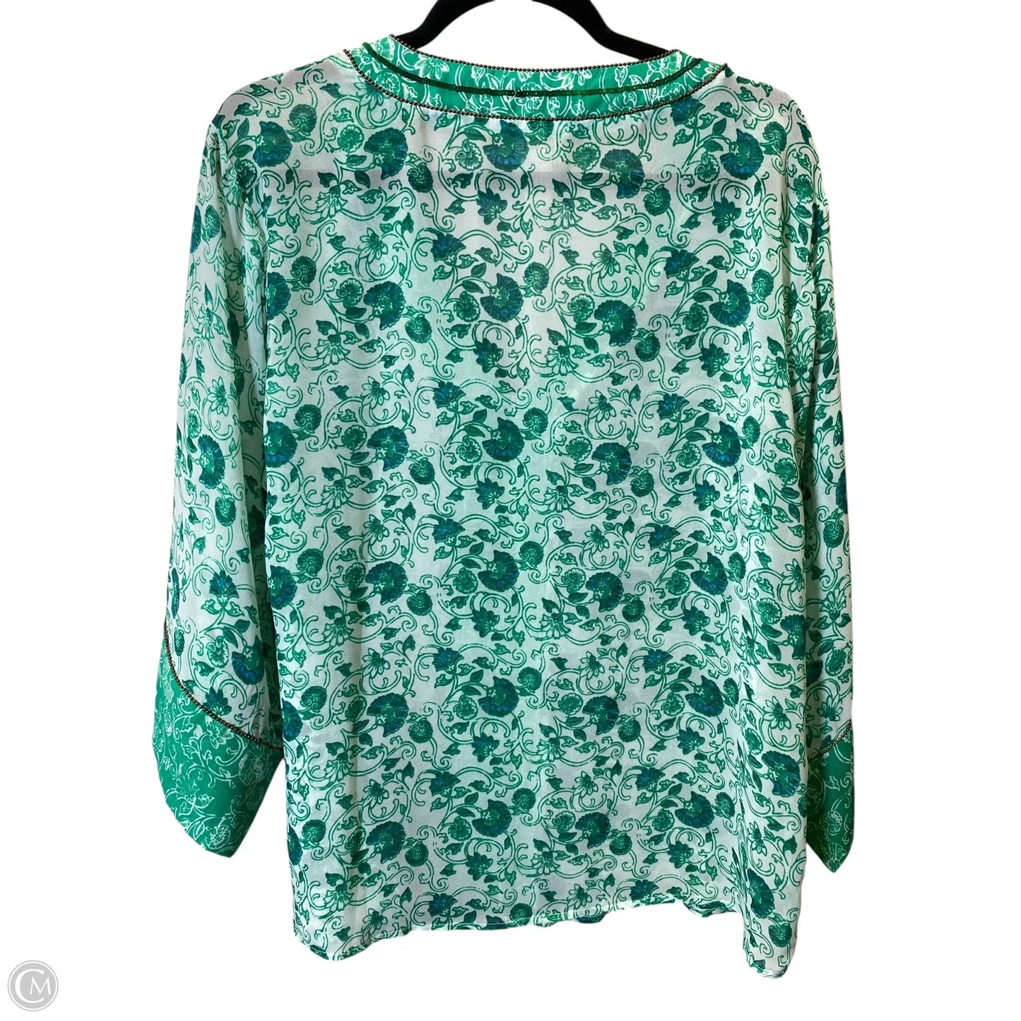 Top 3/4 Sleeve By Chicos In Floral Print, Size: M