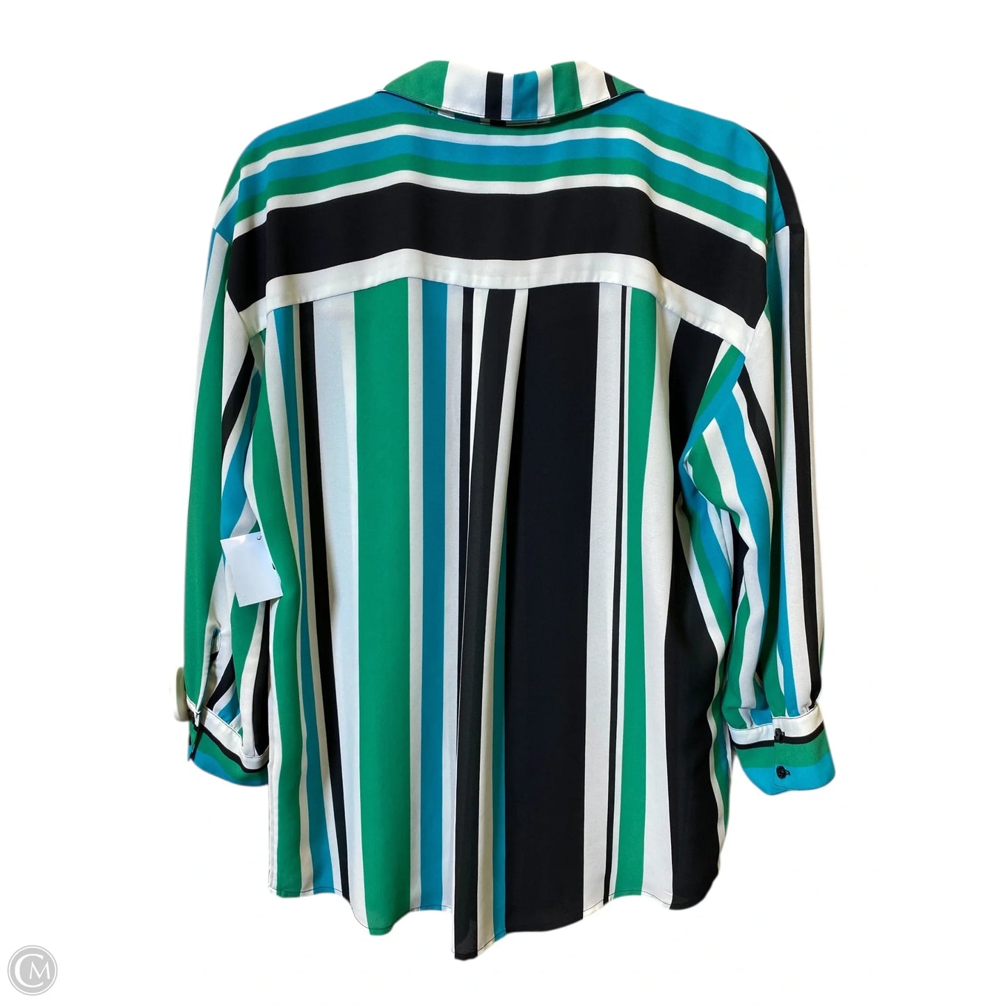 Top Long Sleeve Designer By Karl Lagerfeld In Striped Pattern, Size: M