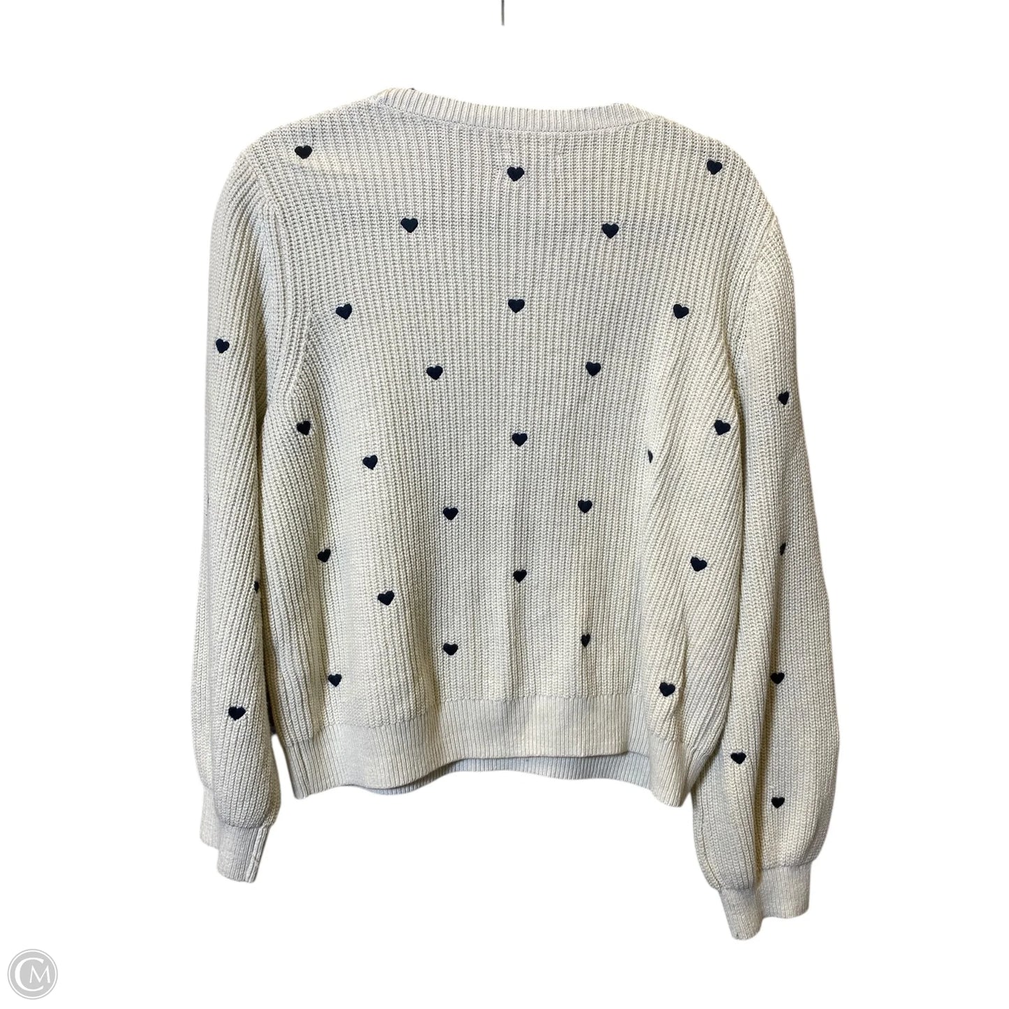 Sweater By Lucky Brand In Blue & Cream, Size: L