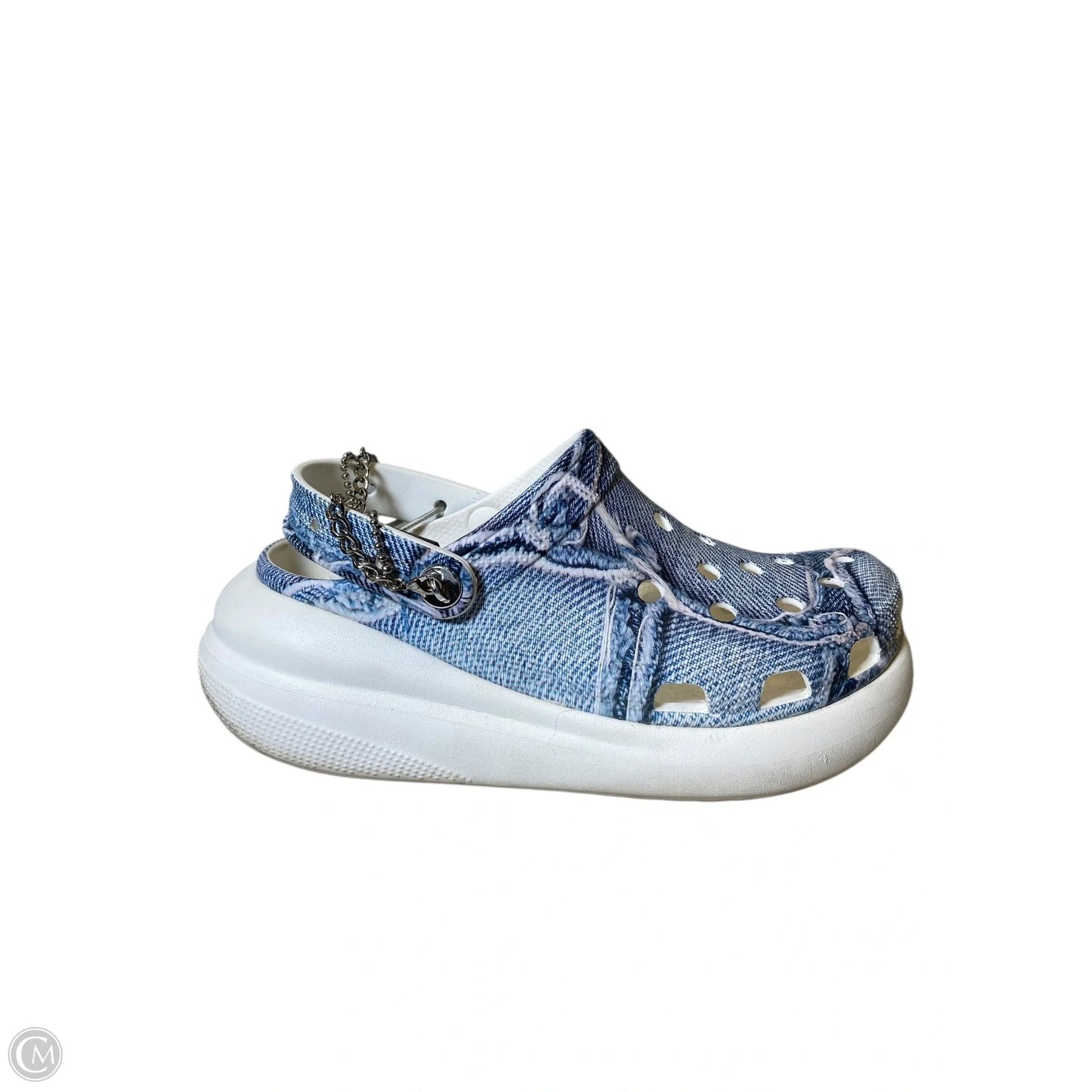 Sandals Sport By Crocs In Blue & White, Size: 9