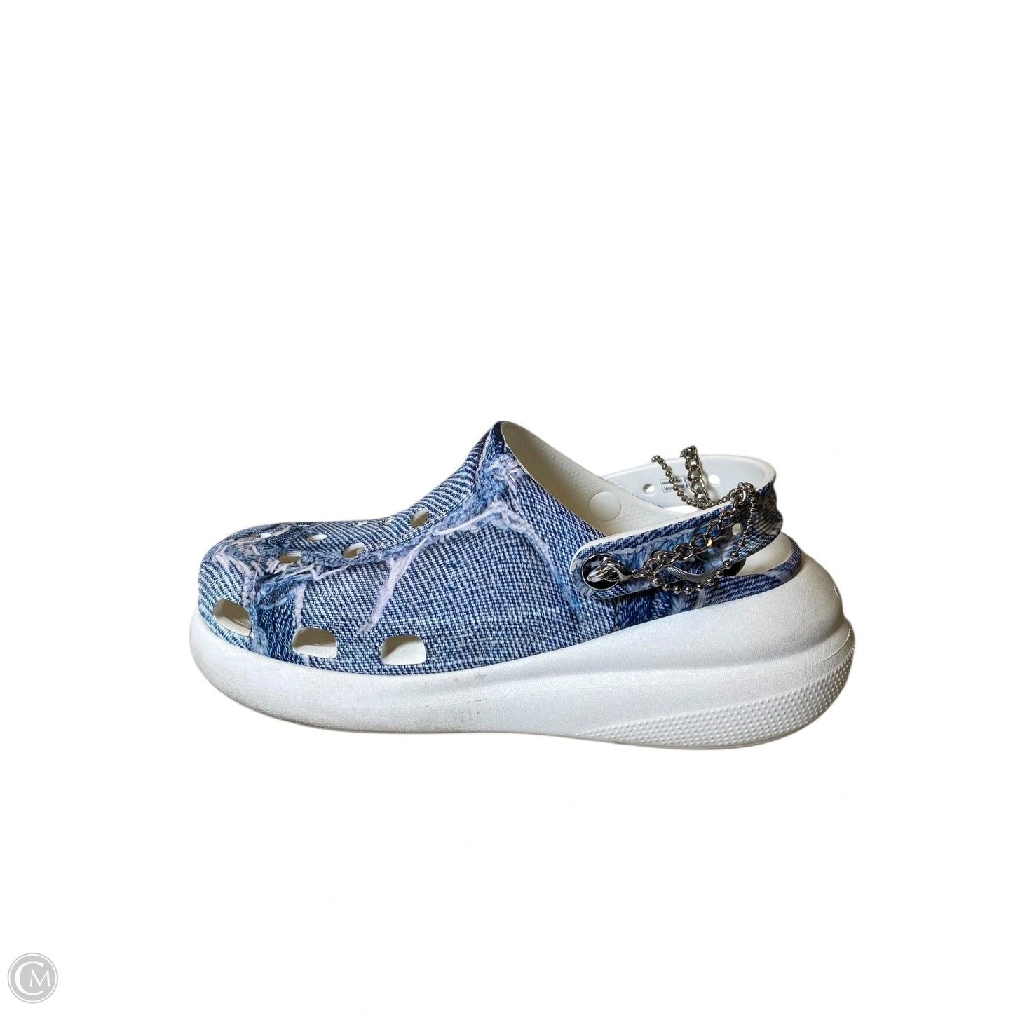 Sandals Sport By Crocs In Blue & White, Size: 9