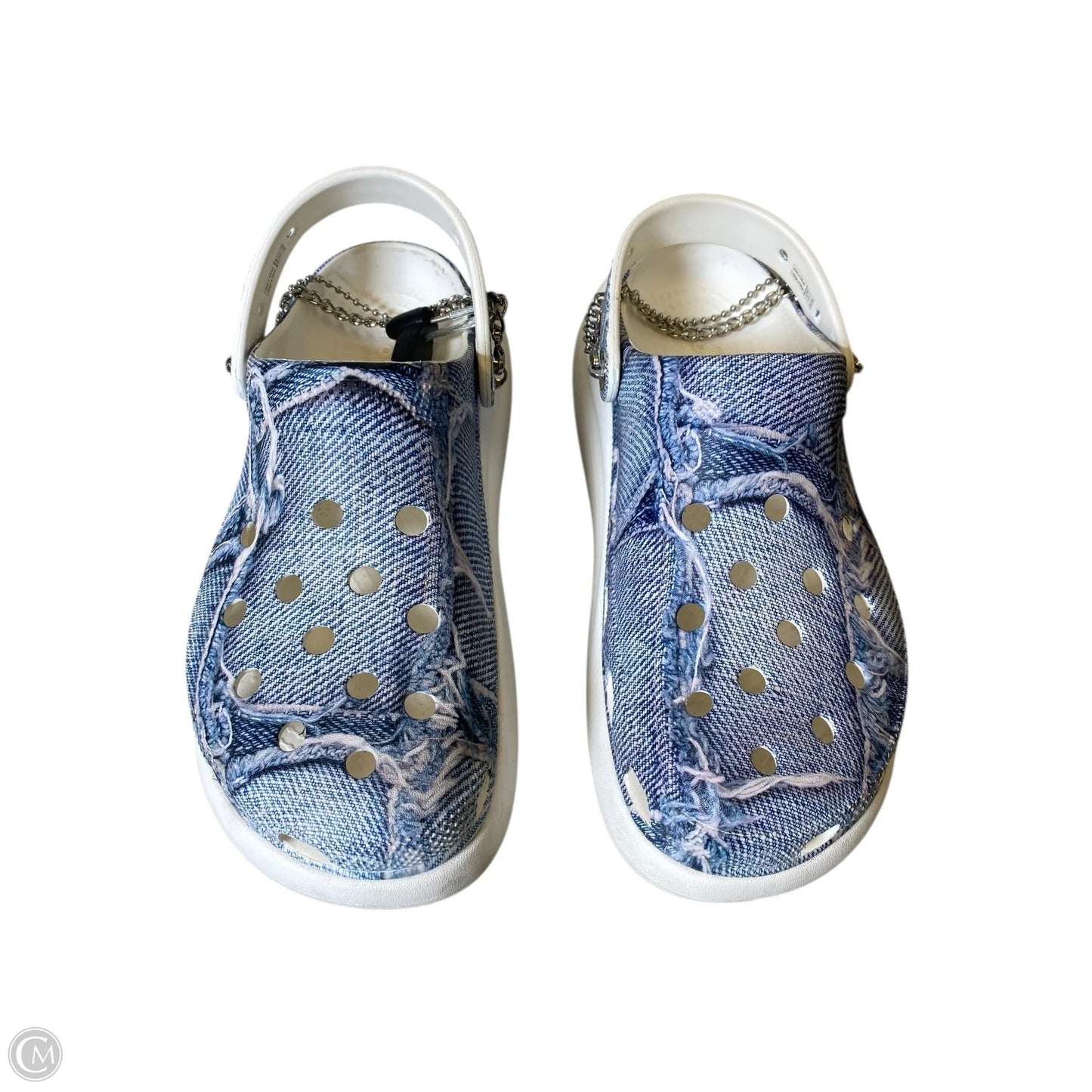 Sandals Sport By Crocs In Blue & White, Size: 9