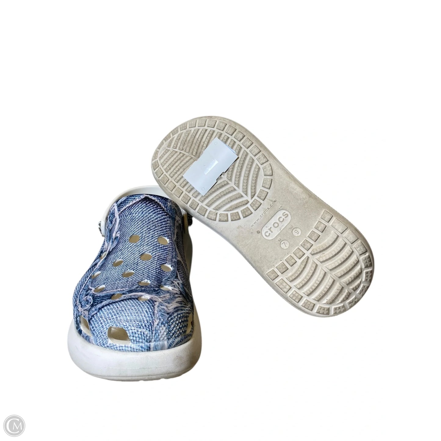 Sandals Sport By Crocs In Blue & White, Size: 9