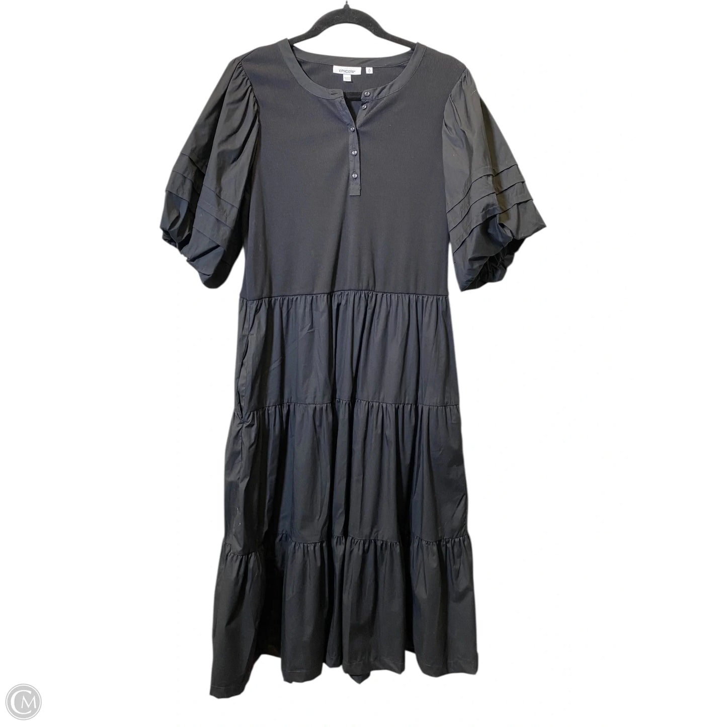 Dress Casual Maxi By Chicos In Black, Size: L