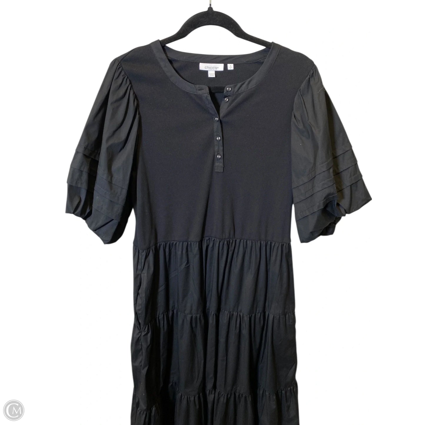 Dress Casual Maxi By Chicos In Black, Size: L