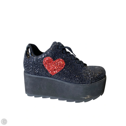 Shoes Heels Platform By Clothes Mentor In Black & Red, Size: 7
