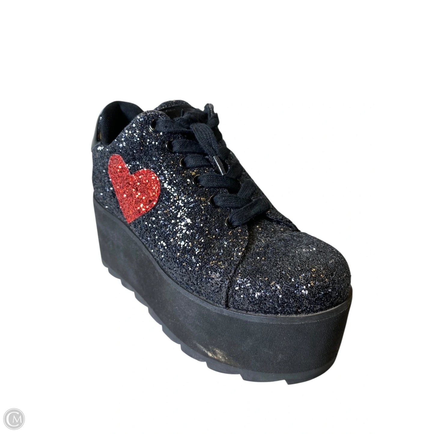 Shoes Heels Platform By Clothes Mentor In Black & Red, Size: 7