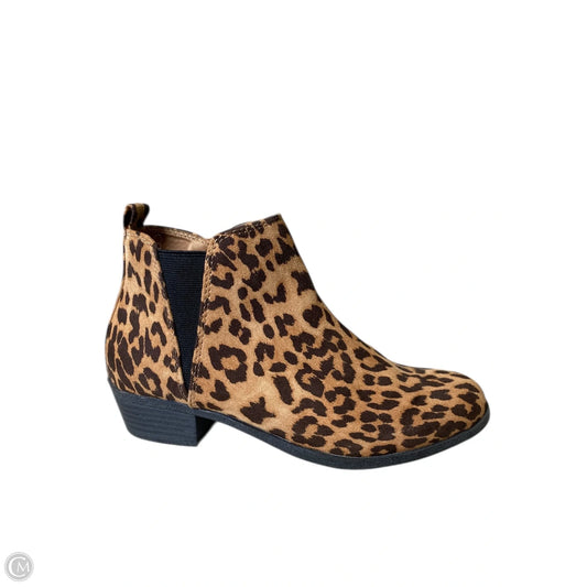 Boots Ankle Heels By So In Animal Print, Size: 8