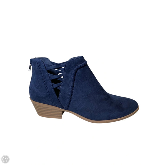 Boots Ankle Heels By Soda In Navy, Size: 8
