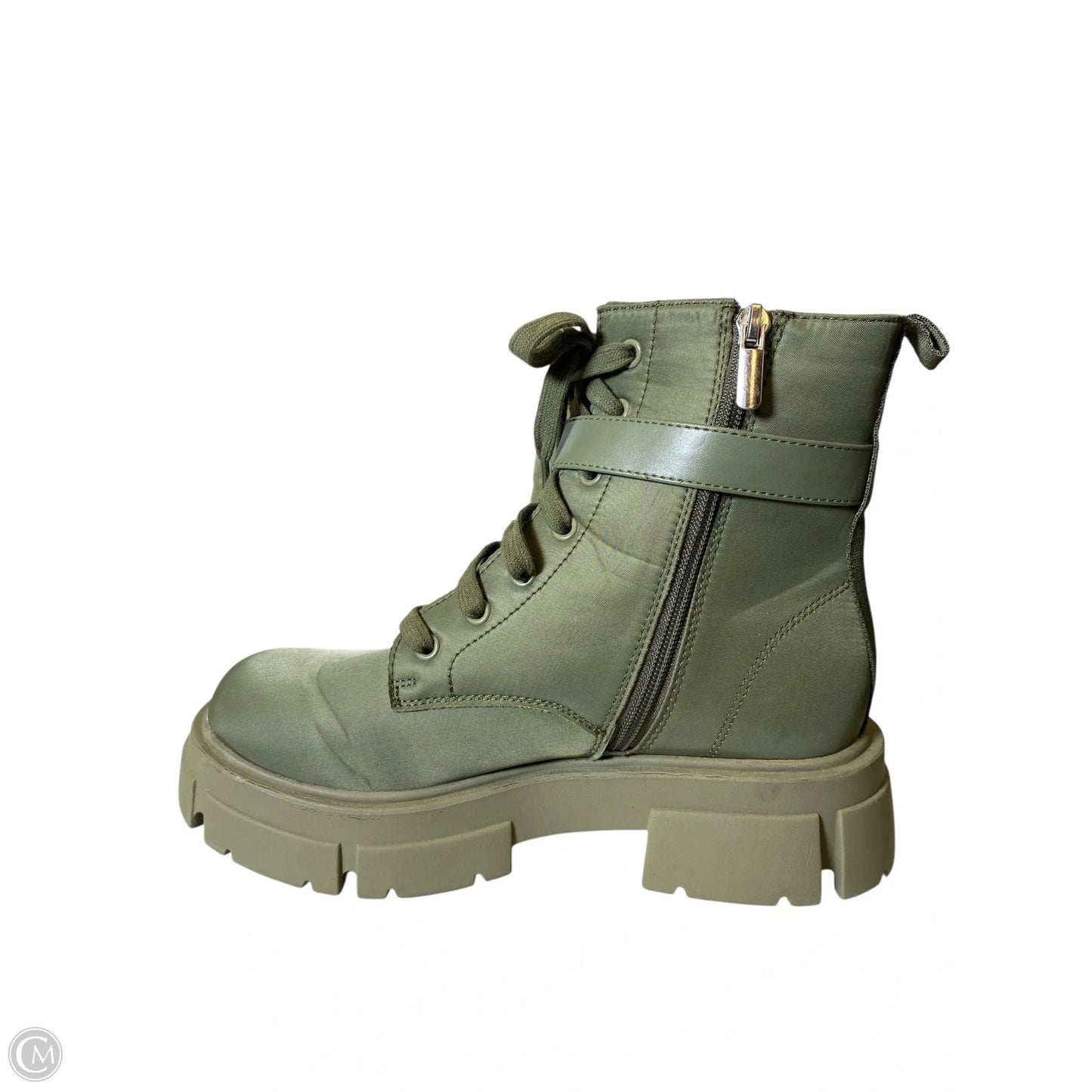 Boots Combat By No Boundaries In Green, Size: 8