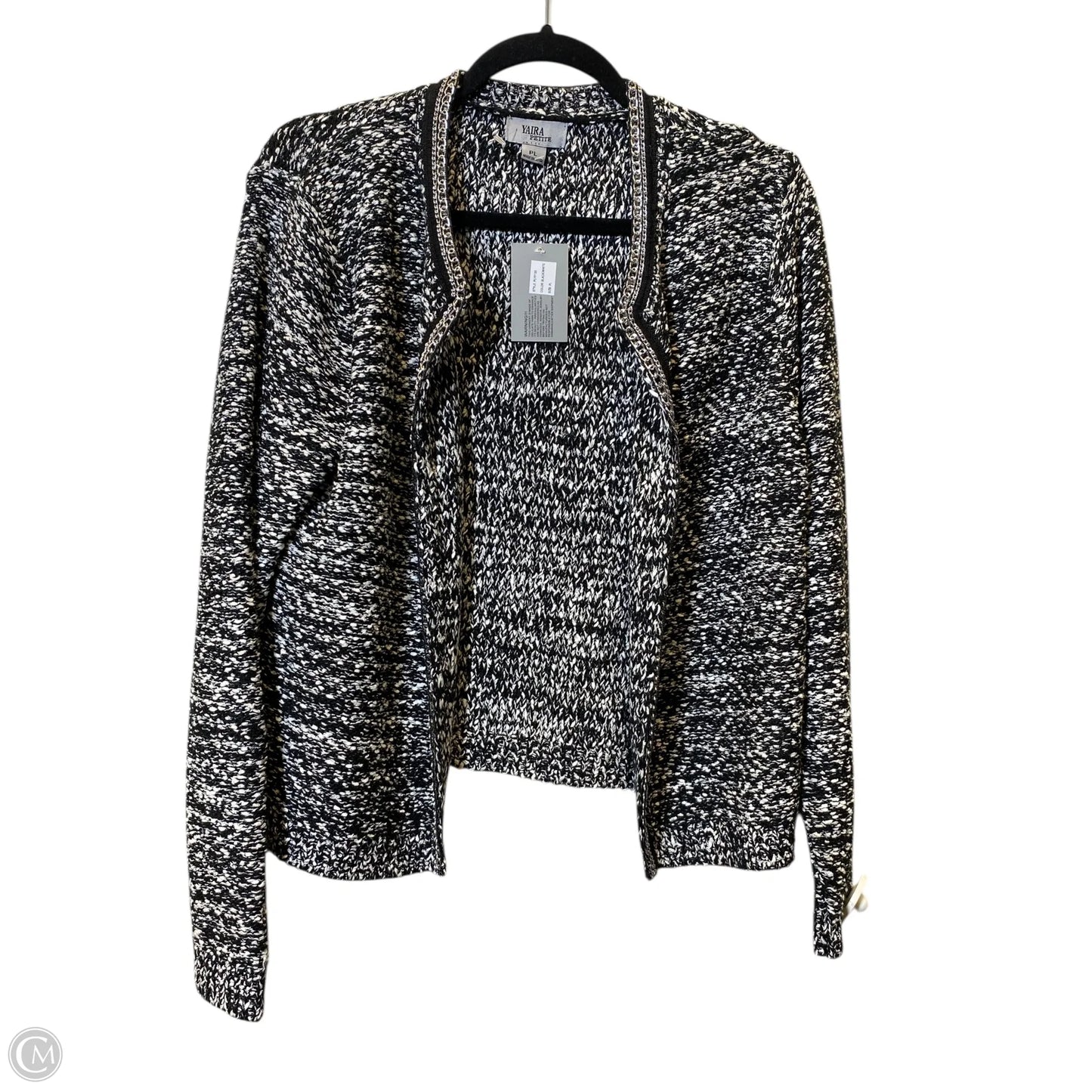 Cardigan By Clothes Mentor In Black & White, Size: L