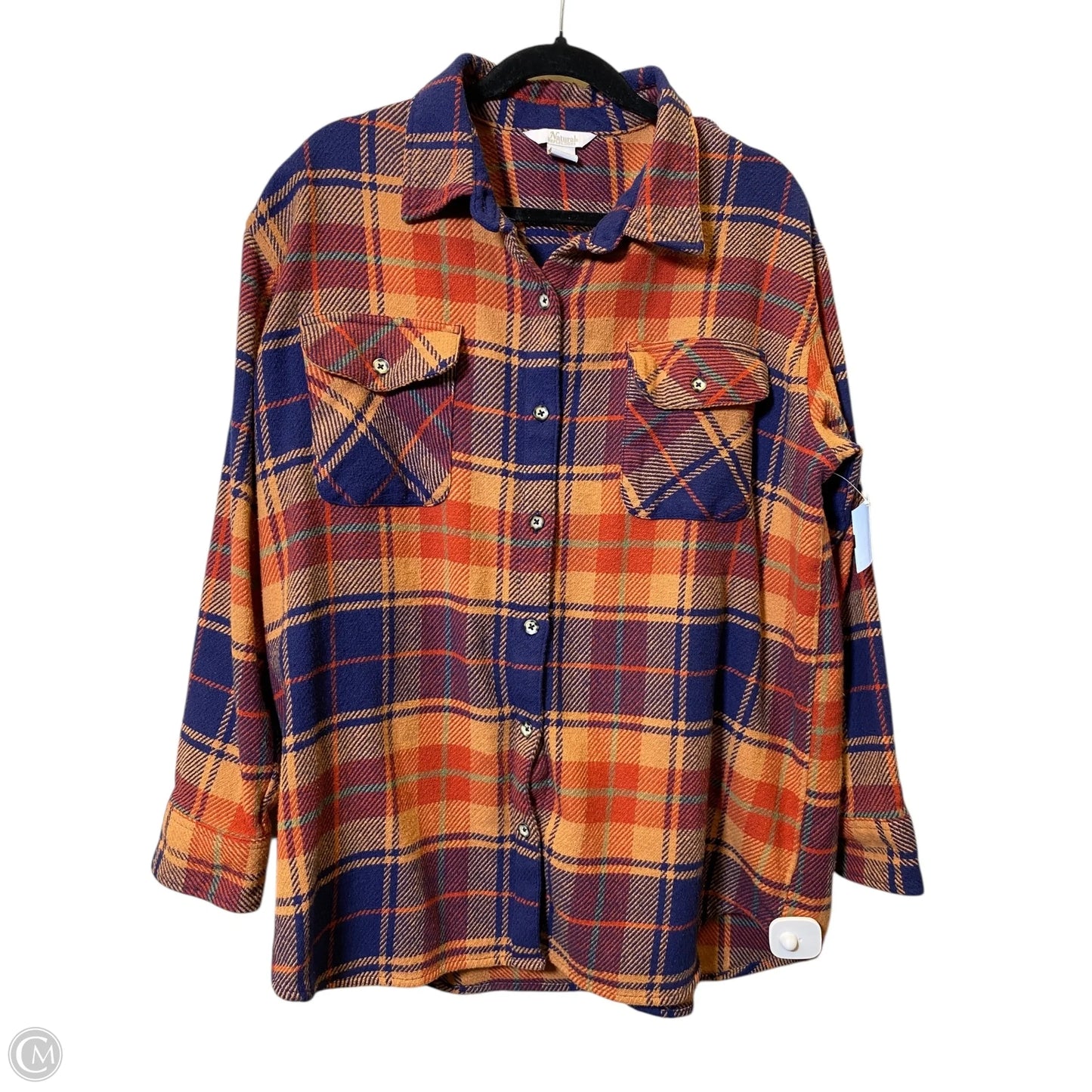 Jacket Fleece By Natural Reflections In Plaid Pattern, Size: Xl