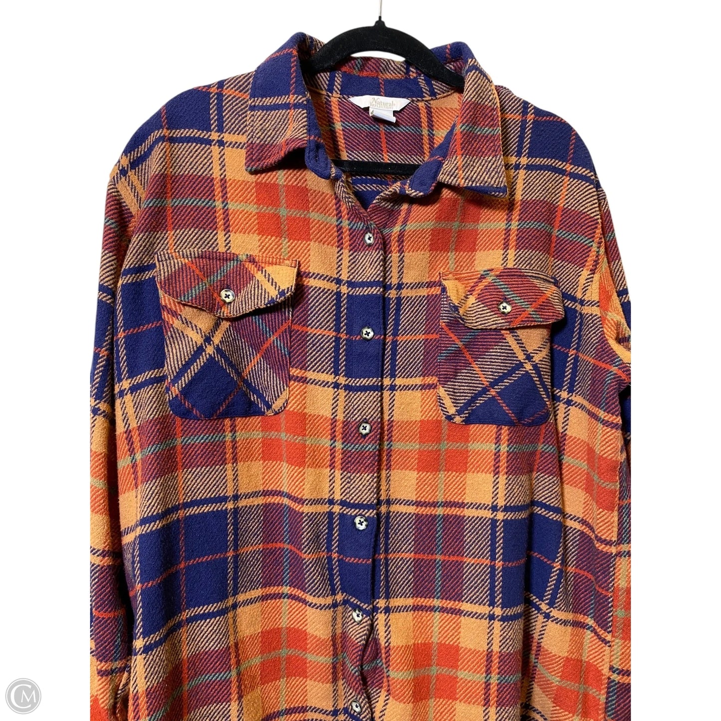 Jacket Fleece By Natural Reflections In Plaid Pattern, Size: Xl