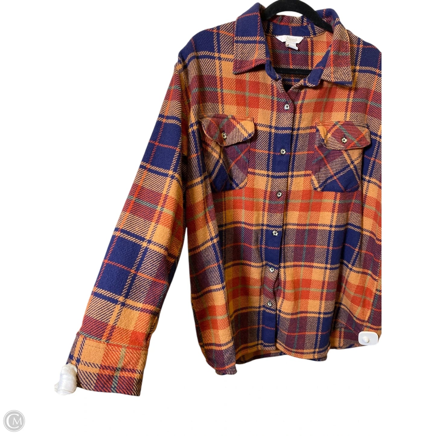 Jacket Fleece By Natural Reflections In Plaid Pattern, Size: Xl