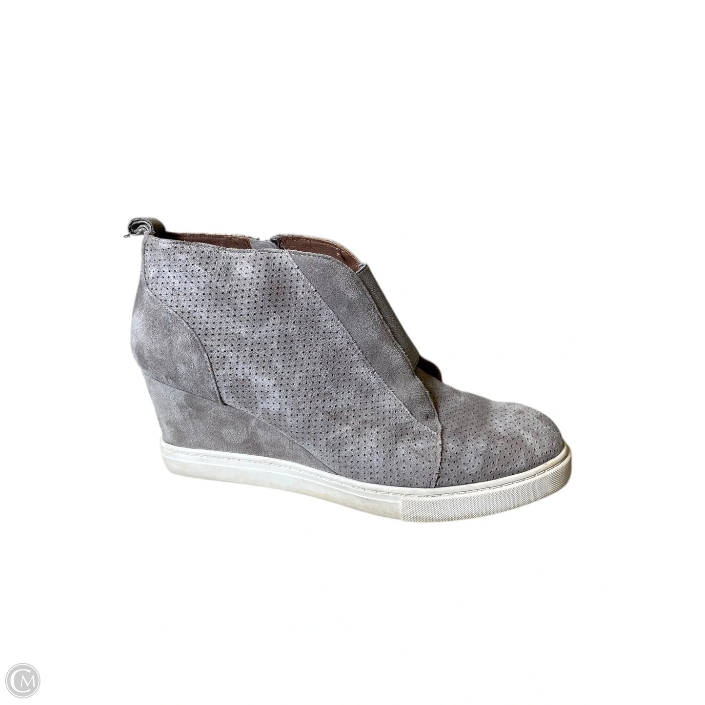 Shoes Heels Wedge By Clothes Mentor In Grey, Size: 6.5