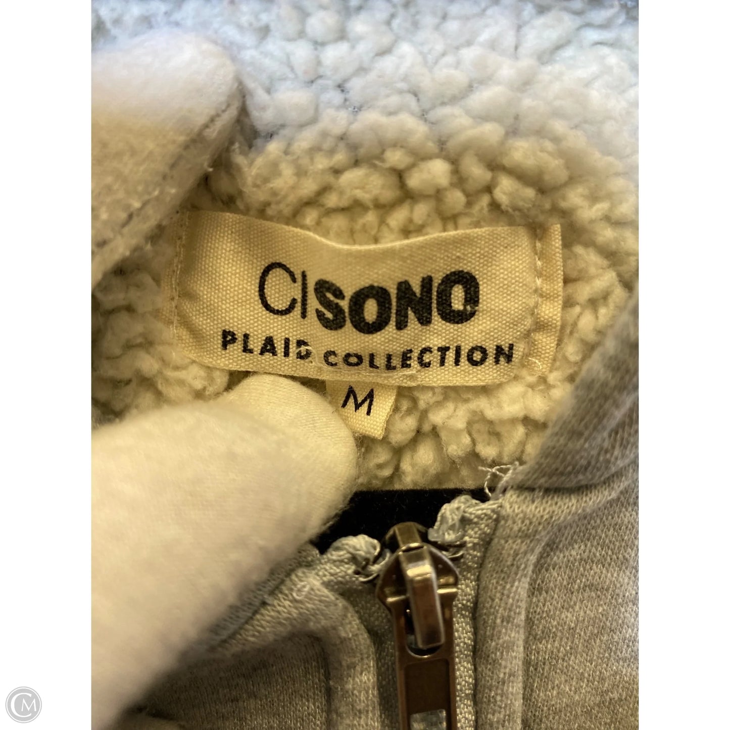 Sweatshirt Hoodie By Clothes Mentor In Plaid Pattern, Size: M