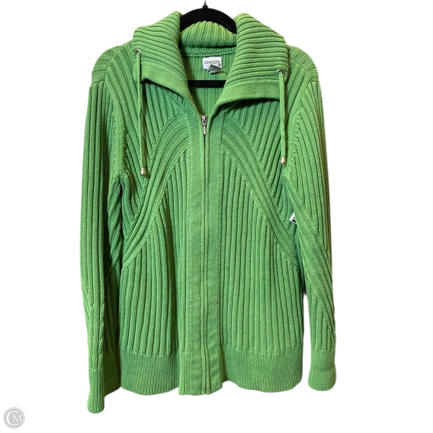Sweater By Chicos In Green, Size: L