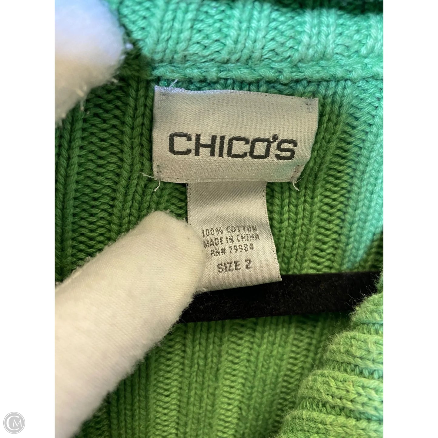 Sweater By Chicos In Green, Size: L