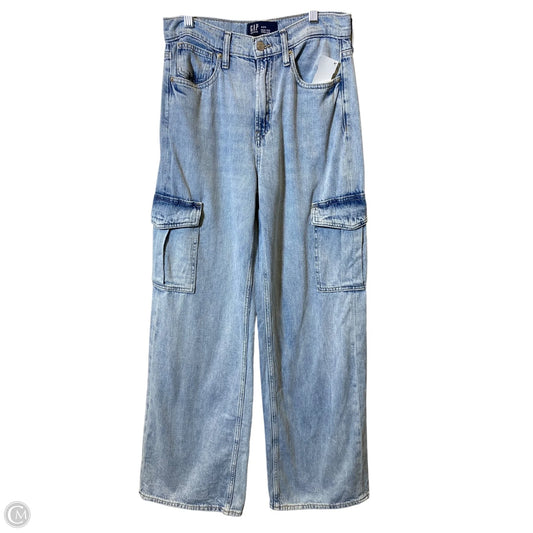 Jeans Wide Leg By Gap In Blue Denim, Size: 4