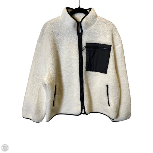 Jacket Faux Fur & Sherpa By Divided In Black & Cream, Size: M